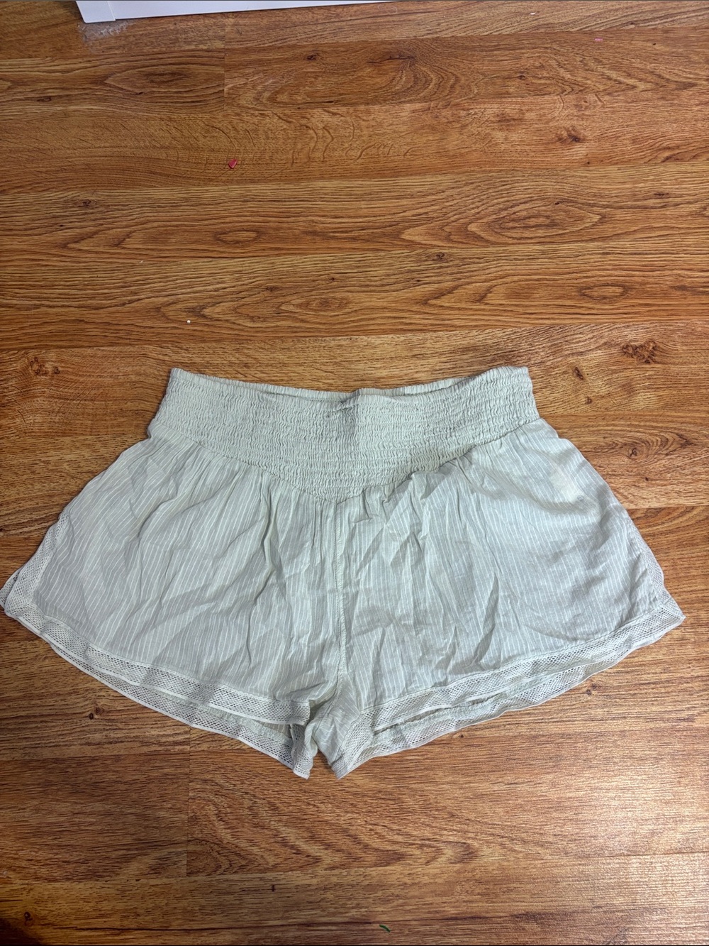 Free People Light Sage Smocked Waist Shorts